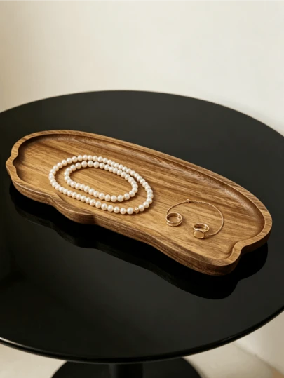 Tray, Wooden Tray, Jewelry Tray, Jewelry Display Tray, Creative Desktop Decor, Ins Style Home Decor Gift, Suitable For Vanity, Dining Room Decor, Can Hold Soap, Cosmetics, Jewelry, Perfume, Bathroom Storage Tray, Organizer, Rectangular Vanity Top Decor