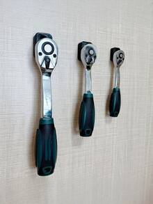 3 piezas Organizador de llave de trinquete, adecuado para tamaños de 1/2", 3/8" y 1/4", mantiene el banco de trabajo ordenado, fácil instalación (tornillos no incluidos) - Multicolor - Ver 5
