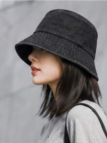 1件水洗刺繡漁夫帽，中性款，復古街頭風，休閒戶外防曬帽 - A - 查看 1