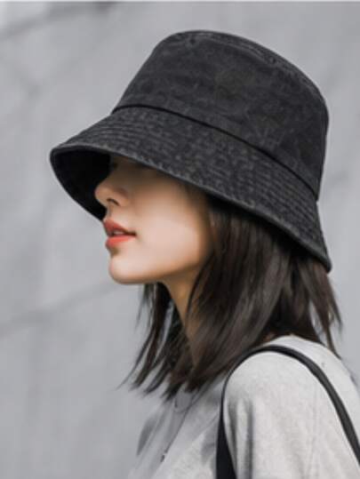 男女通用水洗刺绣渔夫帽，复古街头风渔夫帽，休闲户外遮阳帽