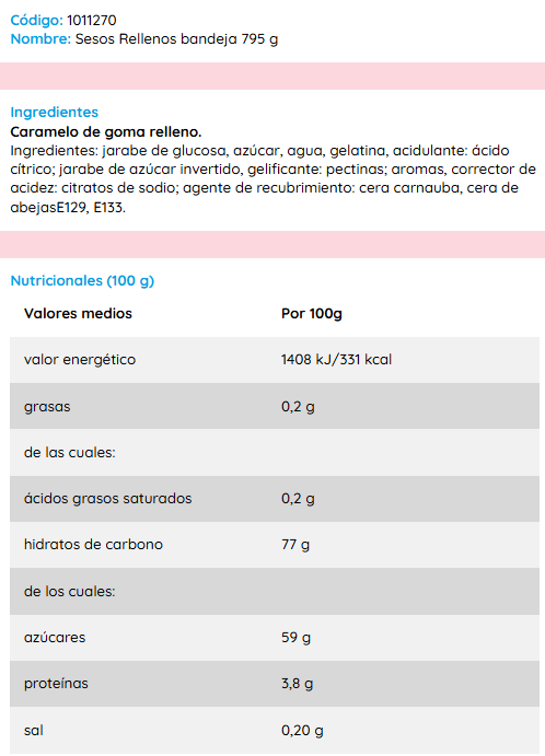 VIDAL rellenolas gran surtidos de modelos para elegir bandeja de 795g Sabor variados Sin gluten Sin grasa Vidal sabor Original garantizada - Sesos Rellenos - Ver 4