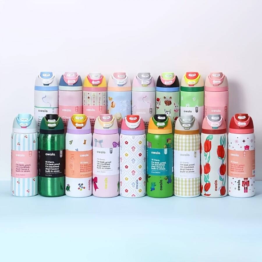 24/Oz/32 Oz Water Bottle Cup Vacuum Water Bottle Drinkware Tumbler Stainless Steel Thermal Mug Original Cold Hot Cup Owal'o - 彩色 - 查看 1
