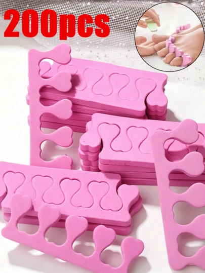Bộ 200/100/50/10/2 miếng đệm tách ngón chân, mút xốp mềm mại dùng cho nghệ thuật làm móng, miếng đệm tách ngón chân thoải mái có thể tái sử dụng, phù hợp với mọi loại móng, dùng tại nhà và salon, dụng cụ chăm sóc chân và sơn móng, phụ kiện làm móng cho kỹ thuật viên và người mới bắt đầu.