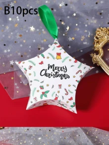 10pcs Creative Christmas Candy Packaging Boxes, Small Gift Packaging Boxes, Suitable For Christmas Gift Boxes - Star-Shaped Candy Gift Packaging Box. - View 7
