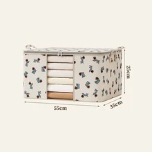 1PC Cartoon Dog Print Foldable Storage Bag With Steel Frame, Large-Capacity Quilt & Clothes Organizer With Clear Window & Zipper, Home & Kids' Room Organization, Cute Style, Thick Fabric Material, Rectangular Shape, With Reinforced Handles & Sturdy Frame, Dustproof & Moisture-Proof Function, For Quilts/Bedding/Clothes, Cute & Durable, For Parents/Home Organizers, Kids' Room Essential - Multicolor - View 9
