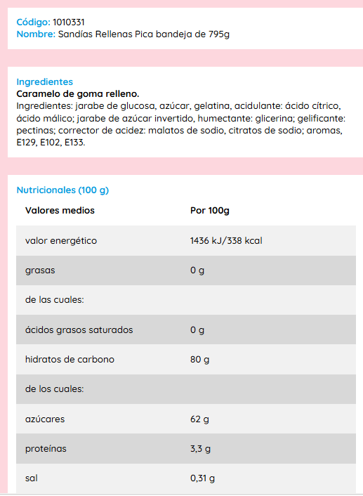 Vidal Sweets & Candy - Sandías Rellenas Pica - View 4