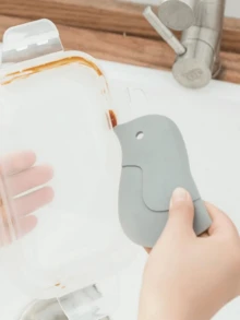 Soft Penguin Scraper Oil Board, Home Kitchen Grease Removal Scraper, Baking Dough Scraper Tool, Portable Camping Cookware, Kitchen Decor Daily Essential - Grey - View 4