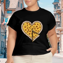 Camiseta Estampada para Mujer Talla Grande de Manga Corta - Negro - Ver 4