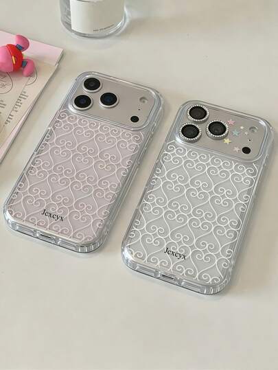 Cute Shiny Line Heart Clear Phone Case Compatible With IPhone 17ProMax 17Pro 17 16ProMax 16Pro 16 15 14 13 12 Pro Max 11 Lovely Simple Shockproof Soft Back Cases