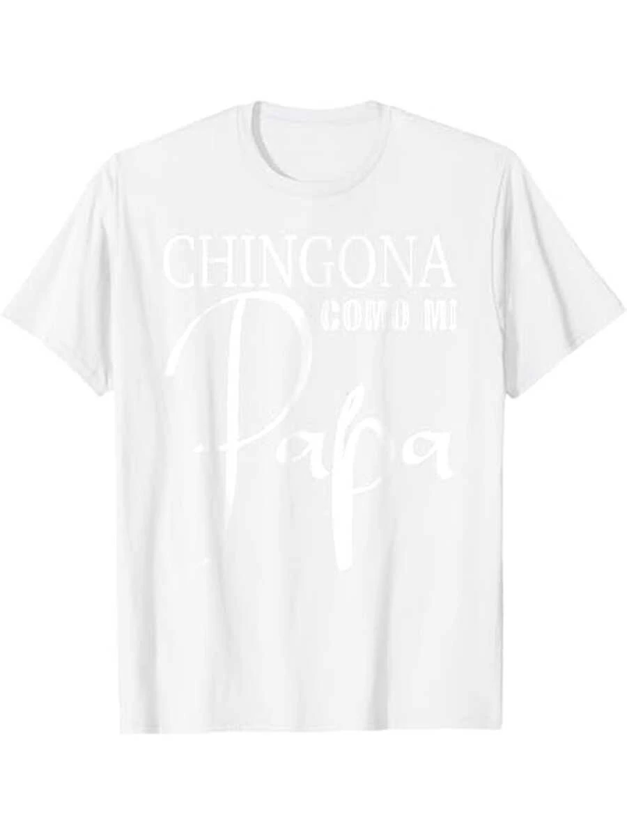Mexican-Spanish Style T-Shirt For Women - Casual White Short-Sleeved Crew Neck Top, Women's T-Shirt With Spanish Text, Showing Mexican National Pride, Is A Culturally Significant Garment For Women - 白色 - 查看 1