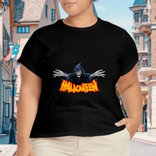Camiseta Casual para Mujer Talla Grande de Uso Diario - Negro - Ver 4