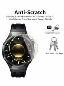 (Lot de 6) Compatible pour Hw Watch GT 6/GT 6 Pro/GT 5/GT5 Pro/Watch GT 4/Watch GT Runner 2/Watch Ultimate 41mm/42mm/43mm/46mm, protecteur d'écran en verre trempé anti-rayures, compatible avec la coque, HD ultra, sans bulles, installation facile - 6 pièces - Voir 5