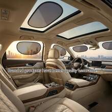 Car Windshield Side Window Sunshades - Electrostatic Adsorption Dark Transparent Film, Suitable For Low-Angle Sunlight, UV Protection, Heat Dissipation, Easy Installation And Removal Sun Visors, For Driver And Passengers, 2pcs Set - Multicolor - View 4