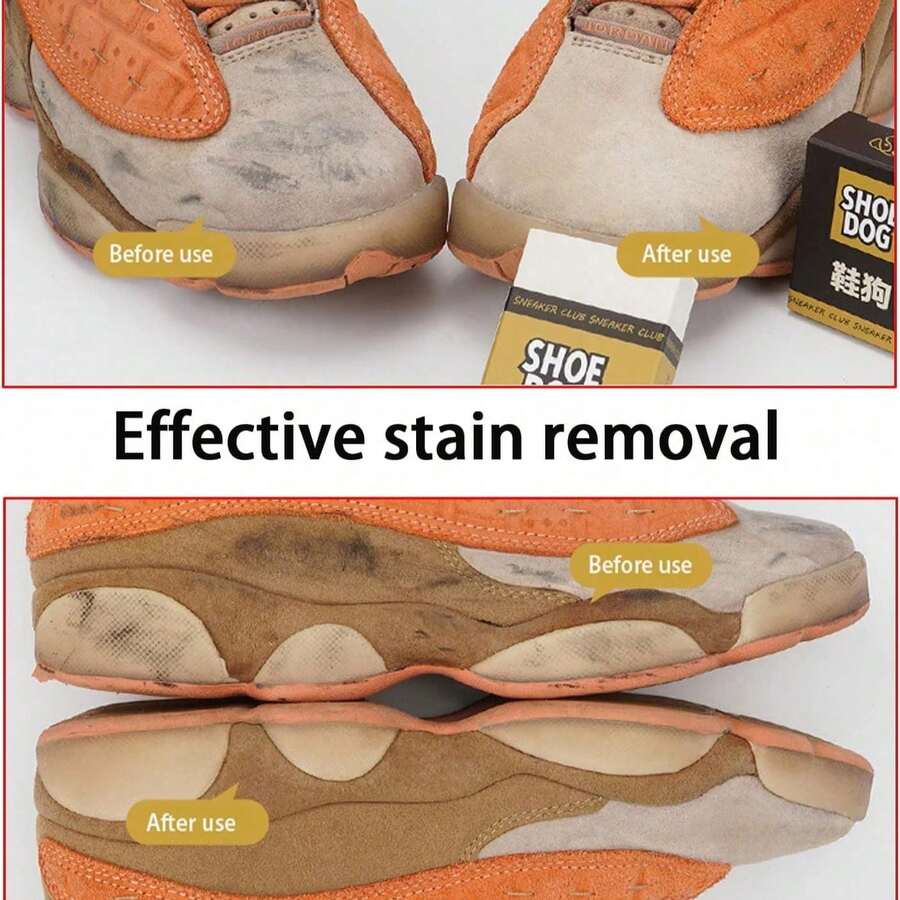 1pc Suede Shoe Cleaner, Dog Sneakers, White Shoes, Easy To Carry Cleaning Agent, No Water Needed, Portable, Suitable For Cleaning Suede, Leather, Sneakers And White Shoes, Dry Cleaning Stain Removal, Suitable For Travel Shoe Care Wipes, No Abrasion, Suitable For Sneaker Lovers, Shoes, Spring/Summer Series, Bridesmaid Gift - Square - 1pc - View 1