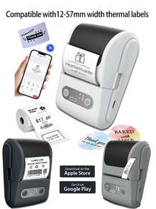 Portable Thermal Label Printer, Wireless Thermal Label Printer, Mini Barcode Printer, Sticker Printer, Compatible With Smartphone Apps (IOS/Android), Supports Smartphone Printing, Built-In Rechargeable Battery And USB Port - Suitable For Home, Office, Classroom Organization, Retail, Jewelry Labels, Receipts, QR/1D/2D Barcode Printing, DIY Stickers (No Ink Required). - Multicolor - View 1