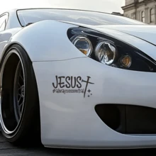 Pegatina de vinilo para coche "JESÚS #Siempre esencial" Resistente al agua, Decal de cruz cristiana, Decoración religiosa de fe para el exterior del coche - A - Ver 1