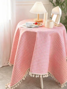 1/24 buah Taplak Meja Kotak-kotak Pink Gaya Jepang yang Segar dan Feminin, Taplak Meja Kotak-kotak Persegi Panjang untuk Hadiah Piknik, Pernikahan, Pesta Liburan, Restoran, Dapur, Dekorasi Meja Makan, Pesta Teh, Dekorasi Rumah - Berwarna merah muda - View 2