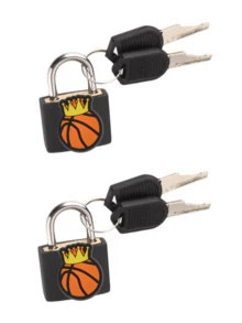Basketball Pattern Luggage Lock, Small Suitcase Padlock With Key, Strong Copper Lock Core With Plastic Shell (Easy Lock Matching), Compact And Sturdy, Luggage Lock, Suitcase Mini Padlock, Travel Bag Metal Key Lock, Durable Brass Lock Core, Small Copper Lock With Shell - Multicolor - View 20