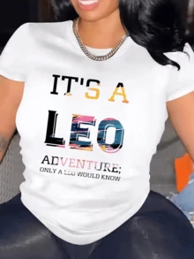 An Inspiring Message Celebrating The Adventurous And Strong Spirit Of Those Who Share The Energy Of The Leo Sign, Showcasing Pride, Confidence, And Enthusiasm In Every Detail. A Modern, Comfortable, Casual Women's T-Shirt For Everyday Wear. - 白色 - 查看 6
