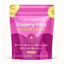 Kitty Queen Slippery Kitty Feminine Probiotic Gummies, Pineapple Flavor, PH Balance & Moisture Support, 30 Count - 1pc - View 1