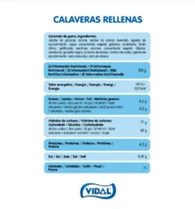 VIDAL rellenolas gran surtidos de modelos para elegir bandeja de 795g Sabor variados Sin gluten Sin grasa Vidal sabor Original garantizada - Calaveras Rellenas - Ver 6