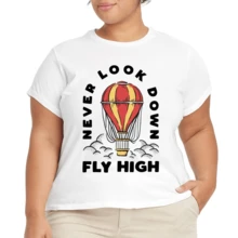 Camiseta Gráfica Casual para Mujer Plus Size de Verano - Blanco - Ver 2