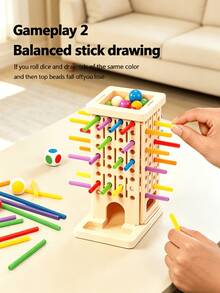 Juego de varilla extraíble 3 en 1 con 3 formas de jugar, desarrolla el reconocimiento de colores y la destreza manual, juego de mesa interactivo y educativo, juguete de interacción padres-hijos para entrenar la concentración y el pensamiento lógico, adecuado para niños y niñas de 3+ años, regalo para vacaciones, cumpleaños, festival, regreso a la escuela y Halloween - Multicolor - Ver 8