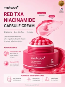 Medicube TXA+Niacinamide Capsule Cream 55g | Dual Radiance Moisturizer, Ideal For Use After Spot Care | For Uneven Skin Tone, Texture & Hydration | 99% Pure Tranexamic Acid | Korean Skincare | 1.94oz - TXA + 菸鹼醯胺 - 查看 1