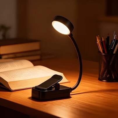 1pc LED Reading Light | 3-Color Adjustable | Cool Light | Warm Light | Neutral Light | Gooseneck Design | Mini Reading Lamp | Battery Powered (Batteries Not Included)