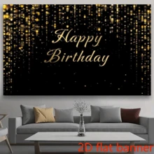 2D Flat Banner, Extra-Large Graduation Backdrop, Decorated With Black And Gold Glitter Party Decorations, And Featuring Spanish Congratulatory Messages. Giant Graduation Diploma Banner - 1 - View 6