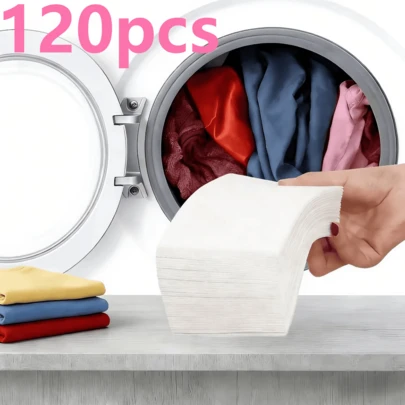120pcs Sheets Long-Lasting Fragrance Strong Decontamination Portable Concentrated Detergent Laundry Paper For Clothes Curtainbed Sheet Machine Home Outing Business Trip Bathroom Office Laundry Room Travel Gift