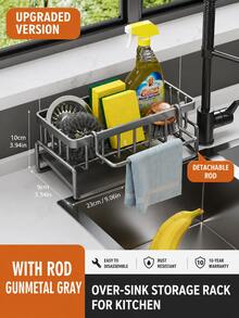 Multifunctional Sink Dish Drying Rack, Stainless Steel Cutlery Holder With Drain Basket, Suitable For Small Kitchen Space - Multicolor - View 14