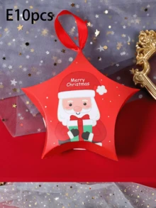 10pcs Creative Christmas Candy Packaging Boxes, Small Gift Packaging Boxes, Suitable For Christmas Gift Boxes - Star-Shaped Candy Gift Packaging Box. - View 8