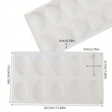 1 pieza Molde de silicona con forma de mango para postre mousse, DIY 6 filas o 10 filas, molde para helado de mango, chocolate, accesorios de cocina para el hogar, cajas para pasteles, bandeja de aperitivos. - Multicolor - Ver 12
