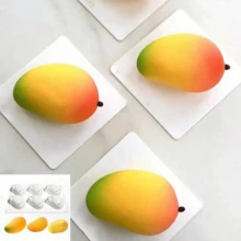 1 pieza Molde de silicona con forma de mango para postre mousse, DIY 6 filas o 10 filas, molde para helado de mango, chocolate, accesorios de cocina para el hogar, cajas para pasteles, bandeja de aperitivos. - Multicolor - Ver 3