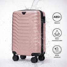W WINGS مجموعة أمتعة عائلية كبيرة أو حقيبة سفر 14 بوصة 16 18 20 24 28 بوصة ABS+ | قفل مركب، مقبض تلسكوبي، جودة عالية، عجلات دوارة 360° - وردي - مشاهدة 7