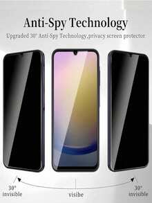 2er Pack Galaxy S25 S24 S23 FE A03 A04 A05 A06 A07 A13 A14 A15 A16 A17 A23 A24 A25 A26 A27 A34 A35 A36 A37 A54 A55 A56 A57 4G/5G Modelle Gehärtetes Glas Blickschutz-Bildschirmschutz, hochauflösend transparent, einfache Installation, blasenfrei - 2 Stück Sichtschutz - Übersicht 3