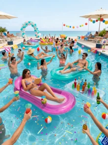 1pc Adult Inflatable Swimming Recliner, Large Thick Inflatable Floating Bed With Soft Mesh Center, Durable PVC Quick Fold Design, Suitable For Swimming Pool, Outdoor Beach, Pool Party, Sunbathing, Adult Swimming Float, Water Hammock - A - View 3