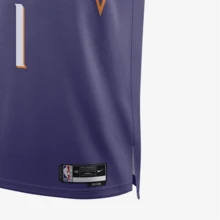 Nike Dri-Fit  Alphabet And Number Print Color Block V-Neck Sleeveless 23-24 Season Phoenix Suns Devin Booker #1 Basketball Vest, Men's, Purple - Purple - View 5