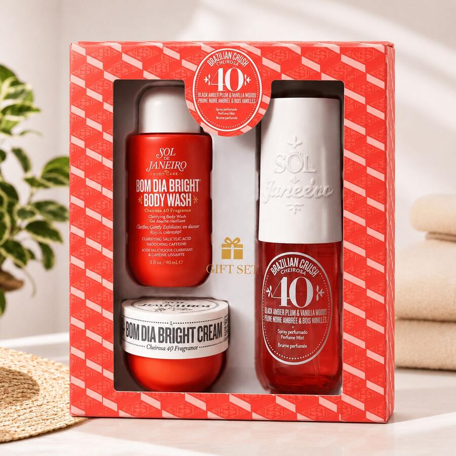 SOL DE JANEIRO Bom Dia Bright presentset – Utstrålning och återfuktning Kroppsrutin med Cheirosa-doftdimma 40 - ljuv - Visa 1