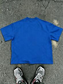 Cotton Clothing For Teen Boys, Y2K Inspired Letter Print T-Shirt - Casual Round Neck, Short Sleeve, Machine Washable - Perfect For Spring/Summer/Fall, Fashion, Streetwear, Unisex - 羅亞.布埃 - 查看 2
