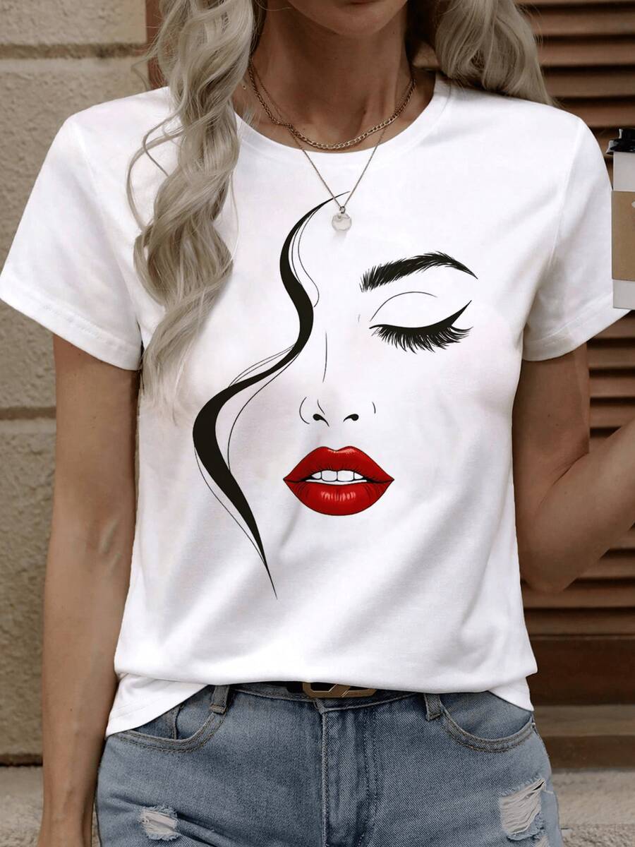 Abstract Heart In Soft Tones Symbolizing Love, Hope, Freedom, And Inner Energy, With Harmonious Lines That Evoke Calm And Connection With Oneself. A Modern And Comfortable Casual Women's T-Shirt. - 白色 - 查看 1