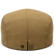Men's Linen Retro Italian Style Beret Hat/Cap - Khaki - View 4