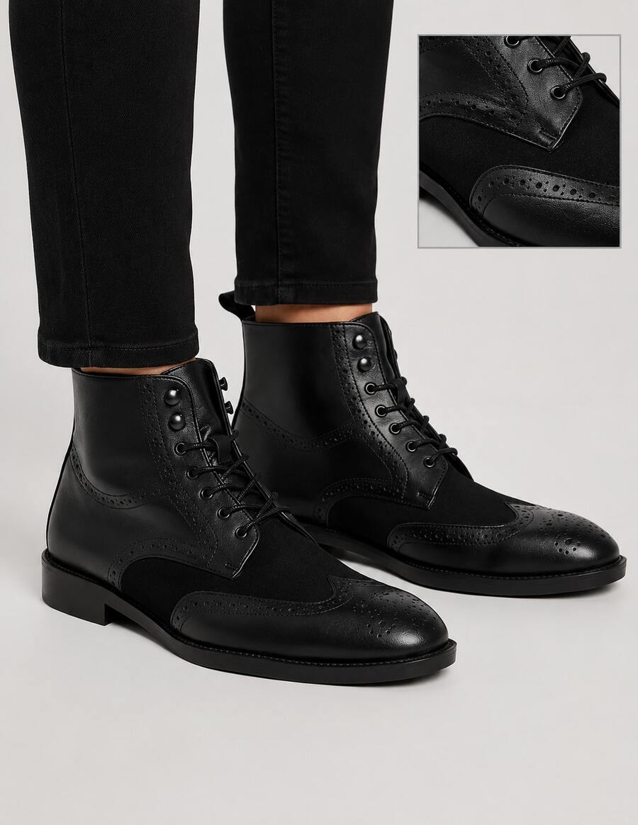 Bostonian Boot Men Gentleman Chelsea Boot Suede Leather - 酒紅色 - 查看 1