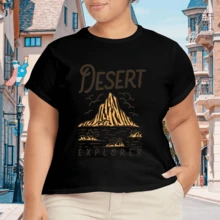 Camiseta Casual Plus Size para Mujer con Estampado Gráfico y Manga Corta - Negro - Ver 4