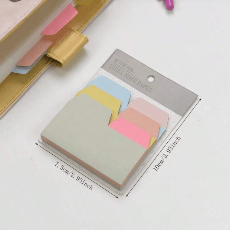 90 hojas de notas adhesivas de índice de 6 colores, marcadores de página codificados por colores, etiquetas autoadhesivas para anotaciones en libros, pegatinas para planificador escribibles, adecuadas para la escuela, la oficina, la lectura, útiles escolares - Unitalla - Ver 1
