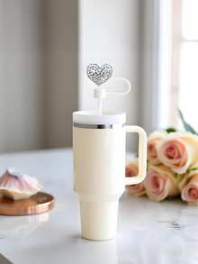 12/4/1pc Bling Heart Straw Covers For Cup -Rhinestone Diamond Valentines Day Straw Toppers, Sparkle Cup Accessories,Bling Rhinestone Hearts Straw Covers Cap Reusable Straw 10mm Silicone Toppers Straw Topper - Multicolor - View 9