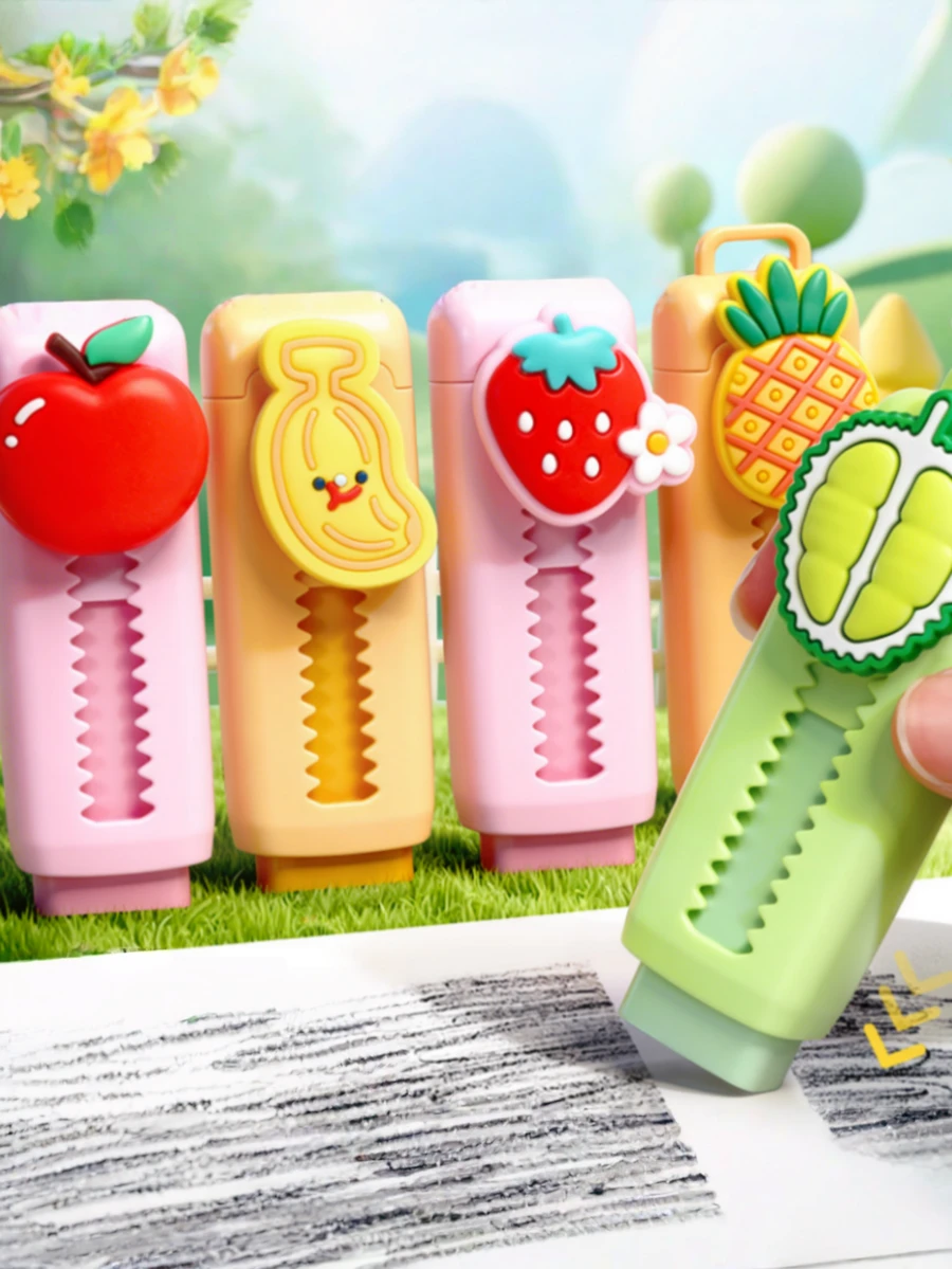 3 cục tẩy hình trái cây sáng tạo, tẩy bút chì dễ thương chuyên dụng, tẩy không để lại cặn, hạn chế tối đa việc tẩy. - Nhiều màu - Xem 1