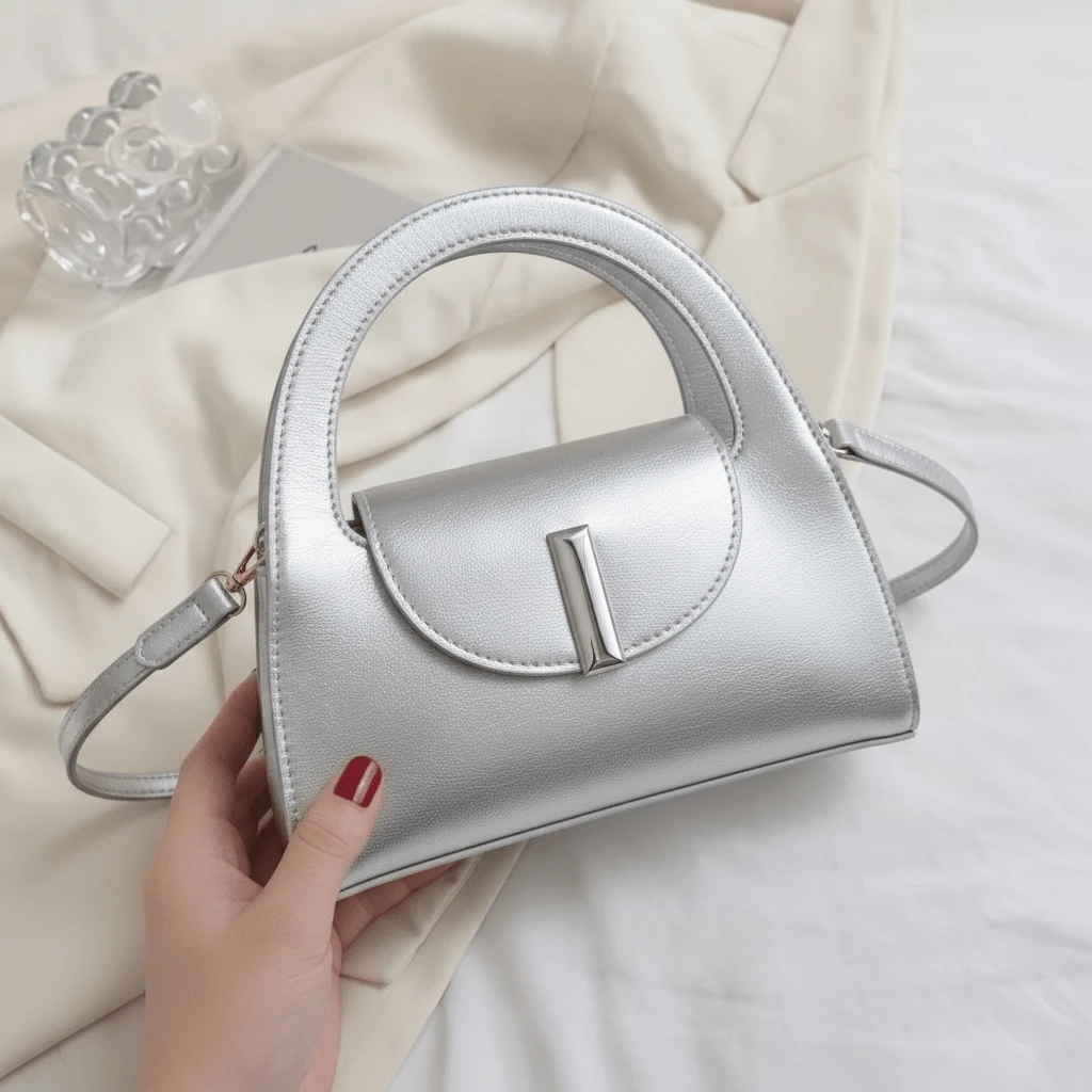 Elegant Small White Women's Handbag, Handbag And Crossbody Bag - New Release - 銀色 - 查看 1