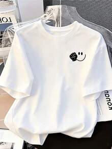 A  Face Accompanied By A Raised Fist Represents Inner Strength And The Joy Of Overcoming Any Challenge With Optimism. A Modern, Comfortable, Casual Women's T-Shirt For Everyday Wear. - 白色 - 查看 8